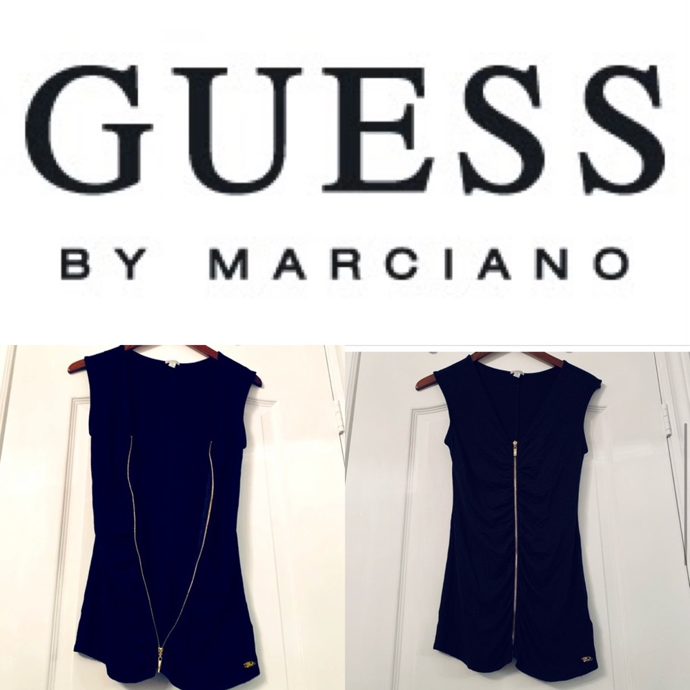 🖤 NWOT GUESS GOLD METAL FULL ZIP UP RUCHED TOP💛